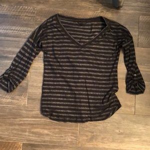 Banana Republic Black and Silver Top